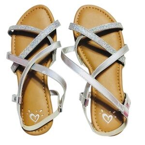 Justice. Silver Glitter Strappy Girls’ Sandals